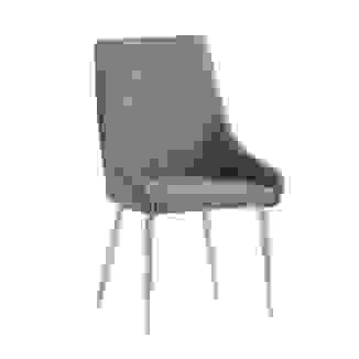 Modern Fabric Dining Chairs with Chrome Legs (Sold in Pairs)